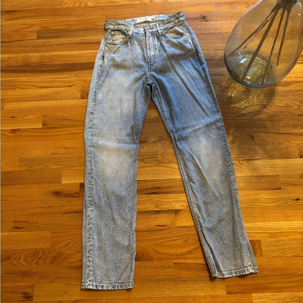 rag & bone Faded Blue Straight Jeans